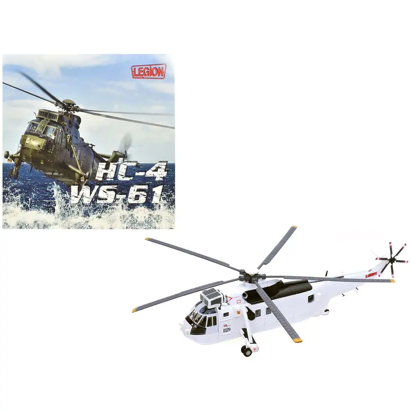 Westland Sea King Hc.4 Helicopter "White Livery 845 Naval Air Squadron United Nations Protection Force Bosnia/Croatia" (1995) British Royal Navy 1/72 Diecast Model By Legion 1