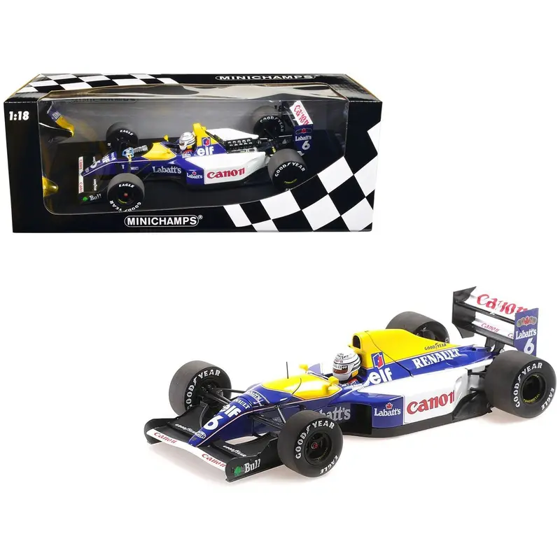 Williams Renault Fw14b #6 Riccardo Patrese "Canon" F1 Formula One World Championship (1992) With Driver Limited Edition To 200 Pieces Worldwide 1/18 Diecast Model Car By Minichamps 1