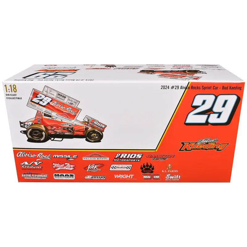 Winged Sprint Car #29 Bud Kaeding "Missile Motorsports" Bk Motorsports (2024) 1/18 Diecast Model Car By Acme 1