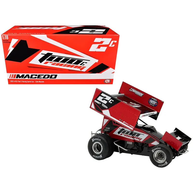 Winged Sprint Car #2C Cole Macedo "Two C Racing" (2025) 1/18 Diecast Model Car By Acme 1
