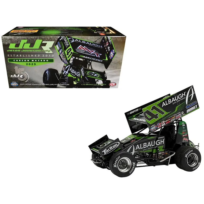 Winged Sprint Car #41 Carson Macedo "Albaugh" Jason Johnson Racing (2025) 1/18 Diecast Model Car By Acme 1