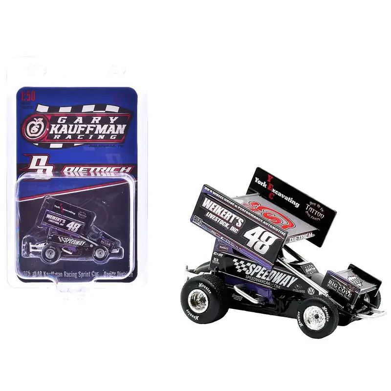 Winged Sprint Car #48 Danny Dietrich "Weikert's Livestock - Speedway Cars" Gary Kauffman Racing (2025) 1/50 Diecast Model Car By Acme 1