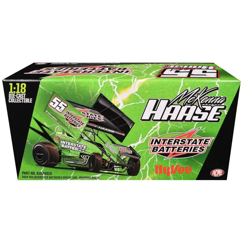 Winged Sprint Car #55 Mckenna Haase "Interstate Batteries" Mckenna Haase Racing (2024) 1/18 Diecast Model Car By Acme 1