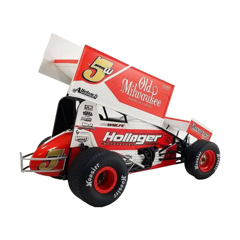 Winged Sprint Car #5W Lucas Wolfe "Old Milwaukee" Allebach Racing "World Of Outlaws" (2024) 1/50 Diecast Model Car By Acme 1