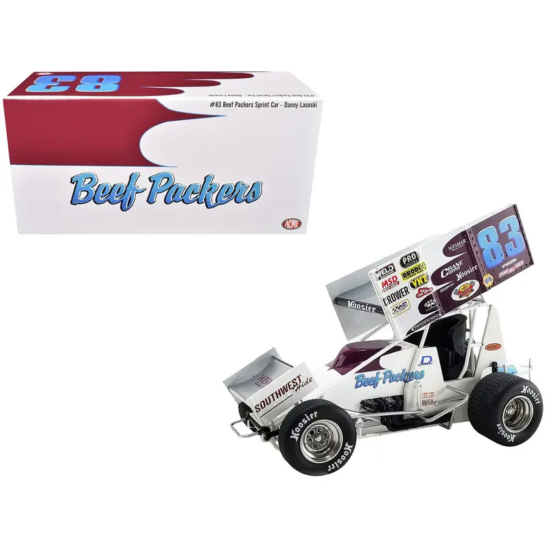 Winged Sprint Car #83 Danny Lasoski "Beef Packers" "National Sprint Car Hall Of Fame" 1/18 Diecast Model Car By Acme 1