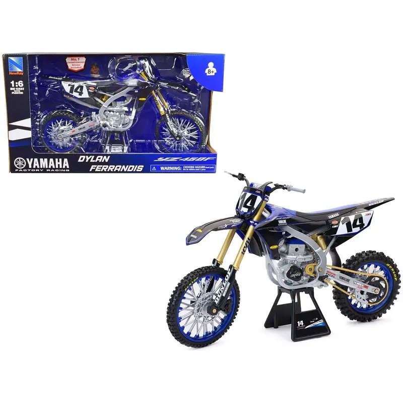Yamaha Yz450f Motorcycle #14 Dylan Ferrandis "Yamaha Factory Racing" 1/6 Diecast Model By New Ray 1