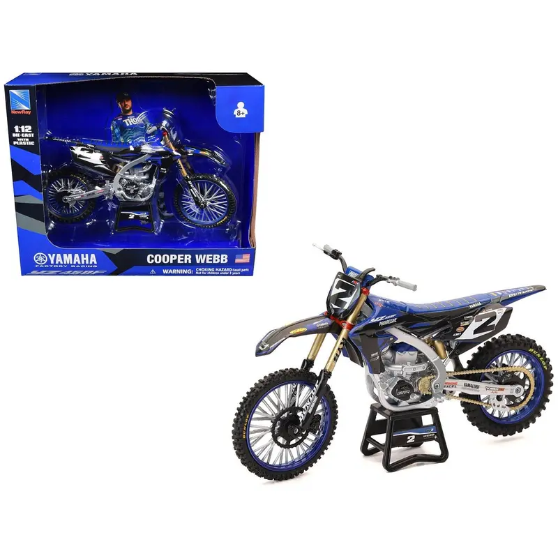 Yamaha Yz450f Motorcycle #2 Cooper Webb "Yamaha Factory Racing" 1/12 Diecast Model By New Ray 1
