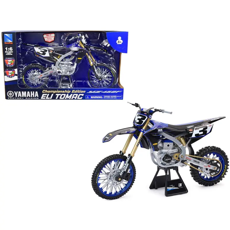 Yamaha Yz450f Motorcycle #3 Eli Tomac "Championship Edition" Yamaha Factory Racing 1/6 Diecast Model By New Ray 1