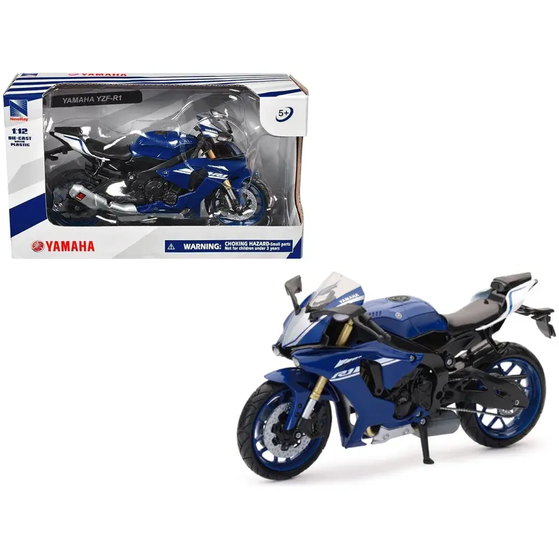 Yamaha Yzf-R1 Motorcycle Blue 1/12 Diecast Model By New Ray 1