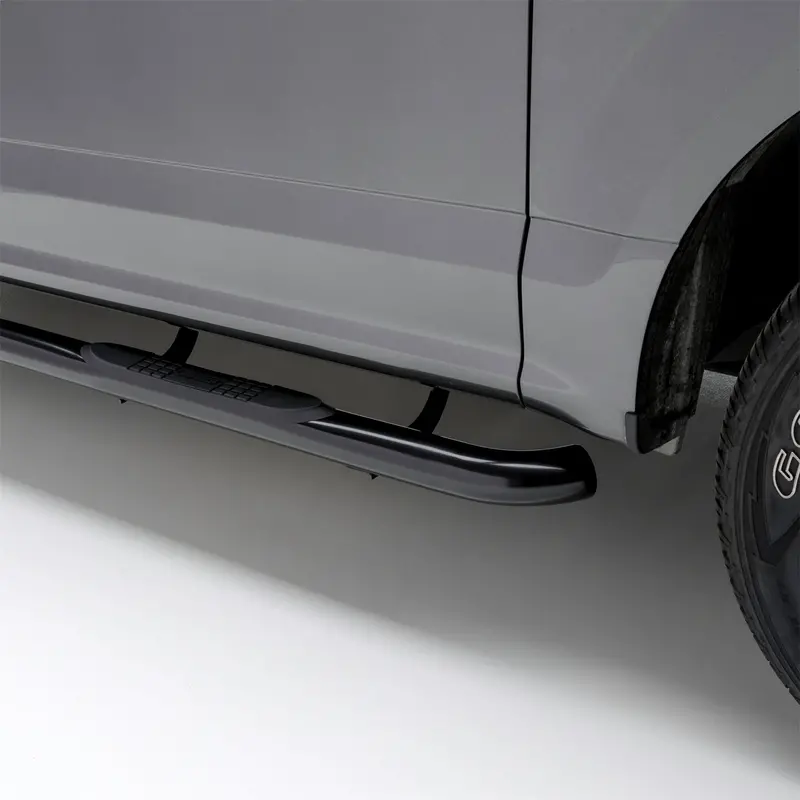 Aries 214013 3" Round Black Stainless Steel Side Bars For Chevrolet Silverado & Gmc Sierra 1500/2500/3500 1