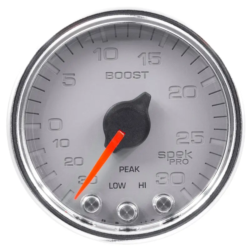 Autometer P30221 2-1/16" Vacuum/Boost Gauge With Stepper Motor – Silver & Chrome Finish 1