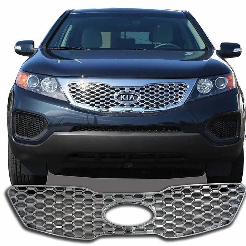 Coast To Coast Honeycomb Grille Overlay – Chrome Abs, Emblem-Cutout Design (Iwcgi103) 1
