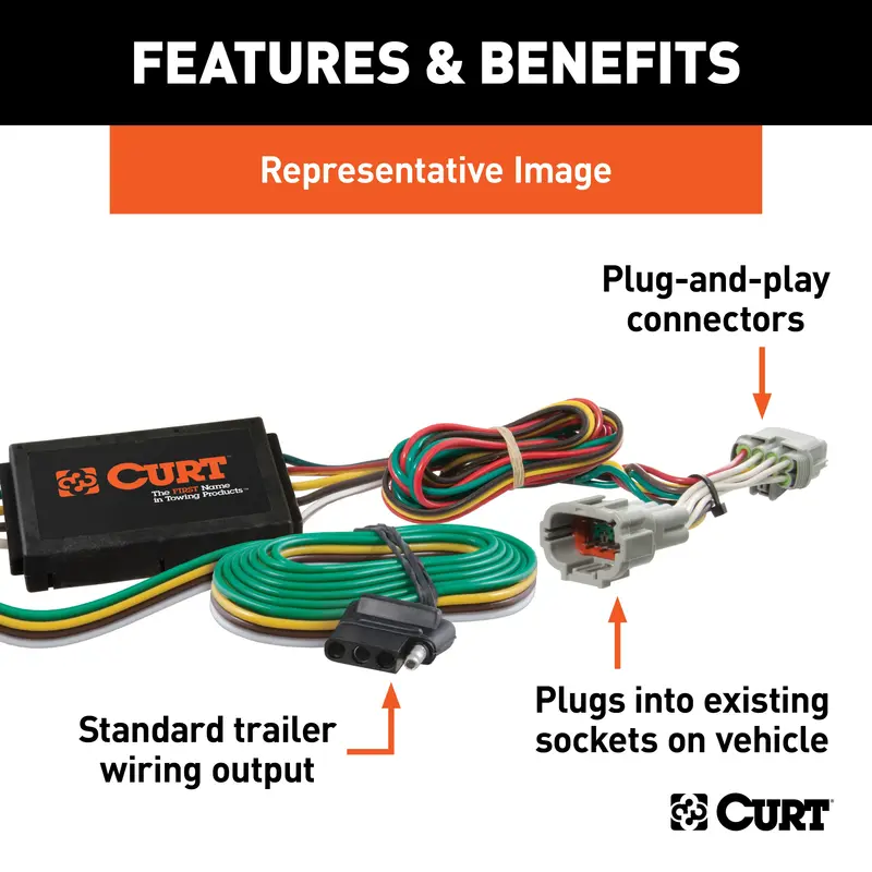Curt Custom Wiring Harness – 4-Way Flat Trailer Connector For Chevrolet Volt 1