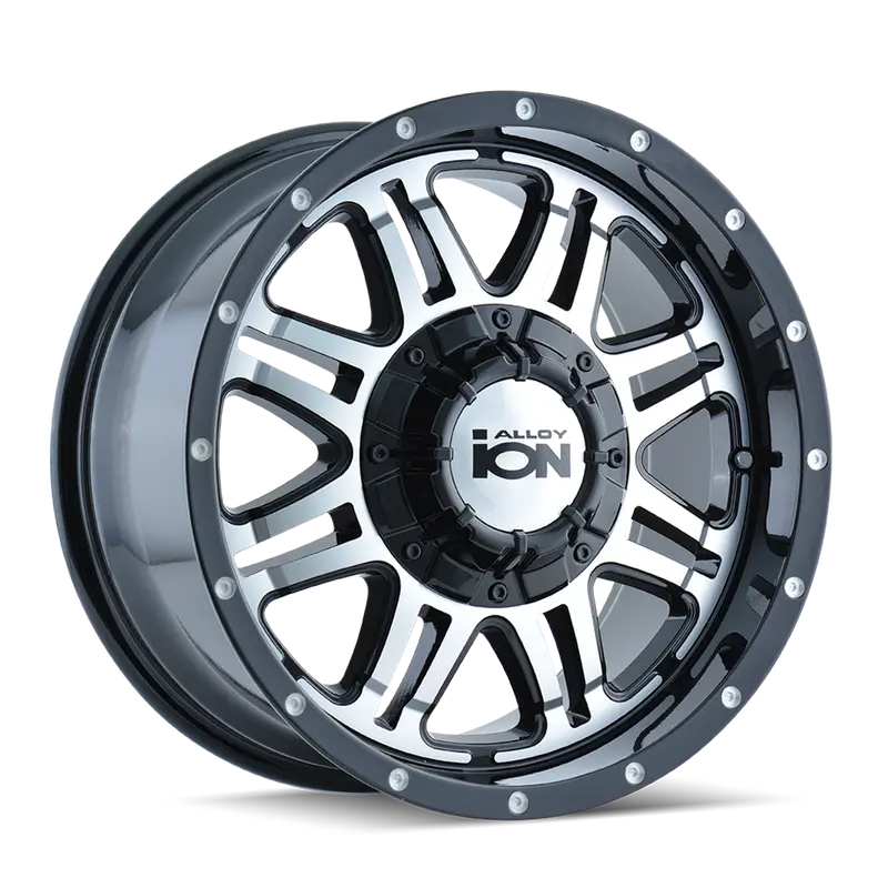 Ion 186-Series Alloy Wheel – 18X9 Inches, 5-Lug, Black/Machined Face 1
