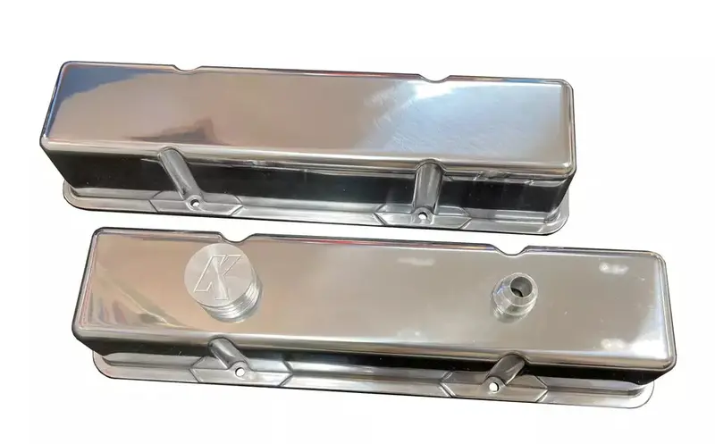 Kevko Vc203-2 Polished Aluminum Blank Valve Cover Set For Small Block Chevy 1