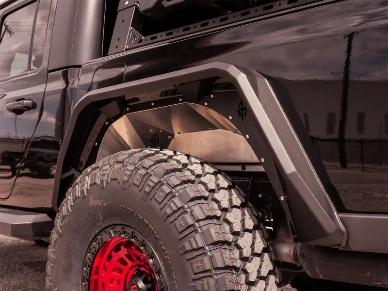 Road Armor 520Lfr0Z Stealth Fender Liner Body Armor; Rear; Raw Stainless Steel; 1