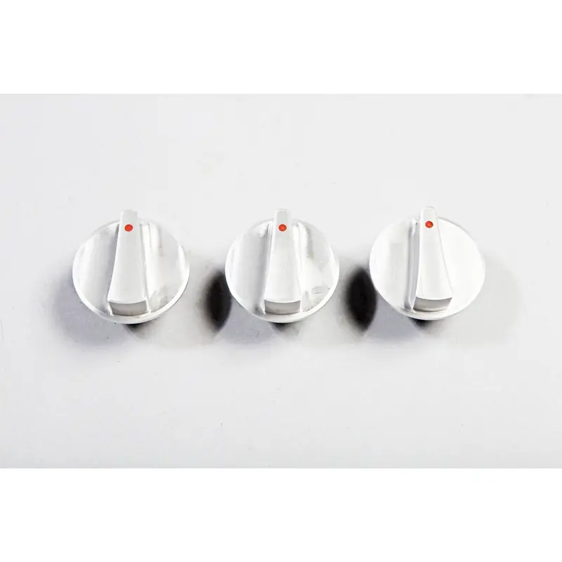 Rugged Ridge 11420.06 Climate Control Knob Set; 3 Piece; Billet Aluminum W/Red Indicators; Push On; 1