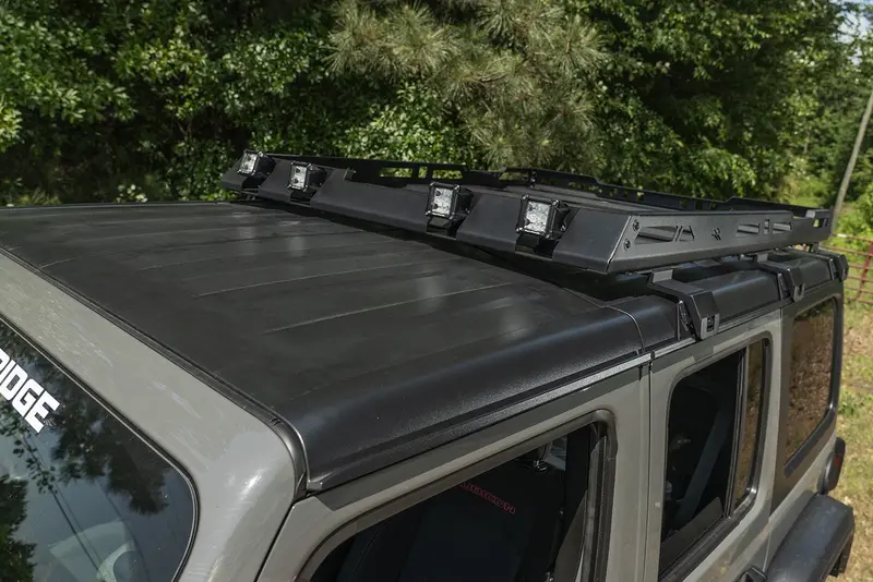 Rugged Ridge 11703.04 Roof Rack With Integrated Cargo Basket – Bolt-On, Modular Steel Construction 1