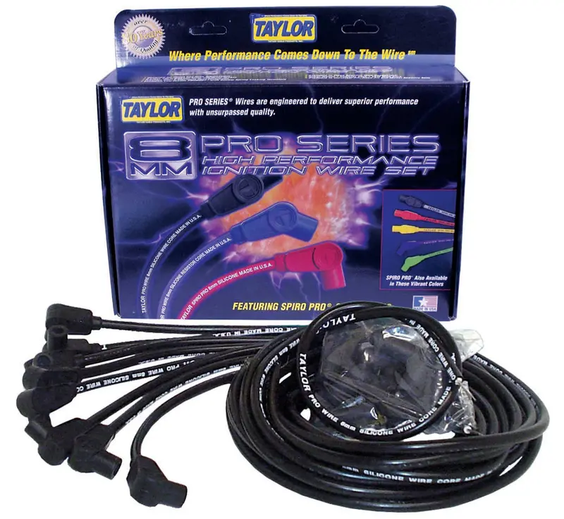 Taylor Cable 70060 8Mm Pro Wire Ignition Kit – Low-Resistance Spark Plug Wires For High-Output Engines 1